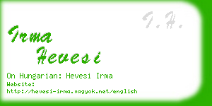 irma hevesi business card